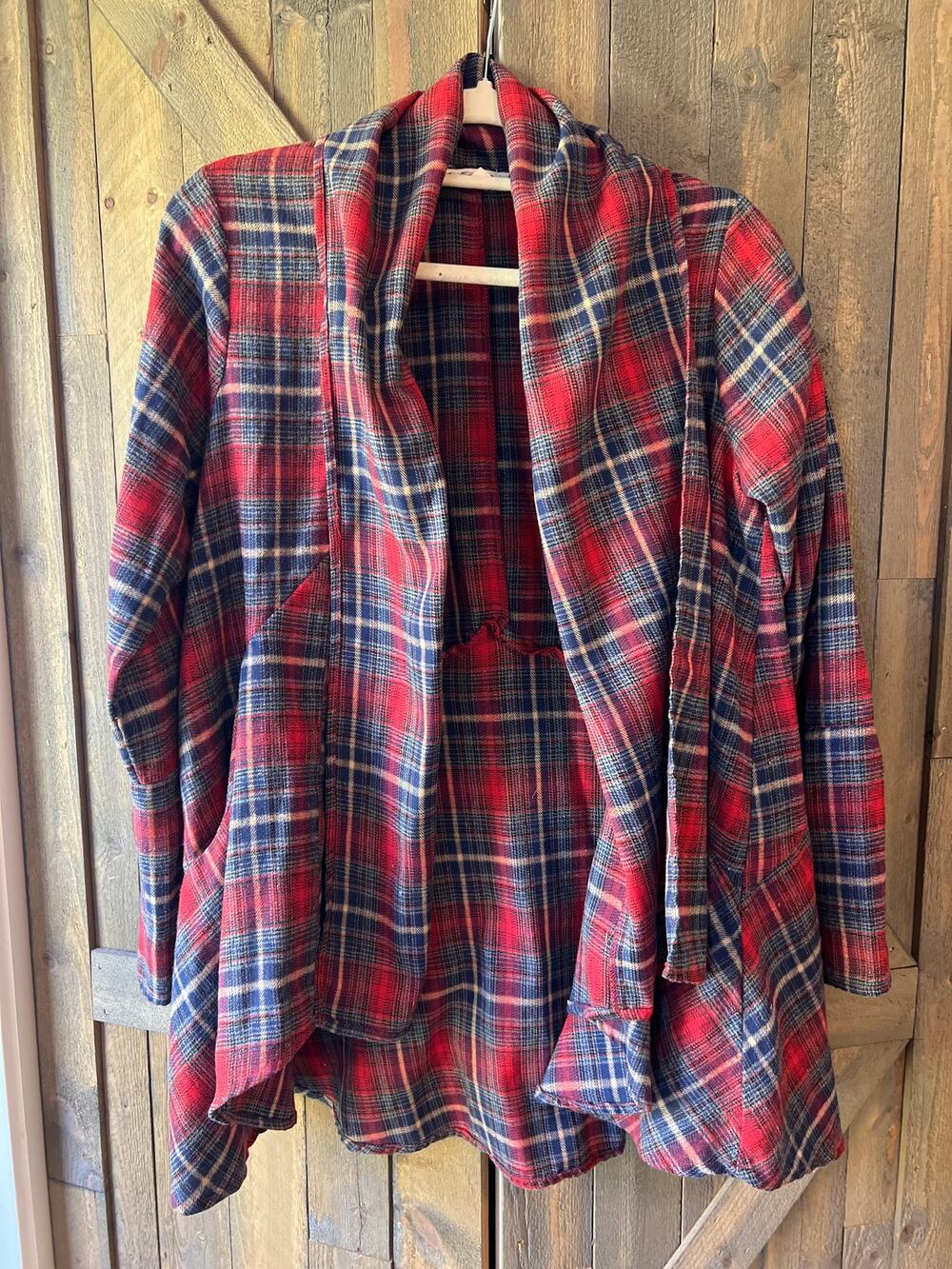 Umgee USA Plaid Shawl Cardigan